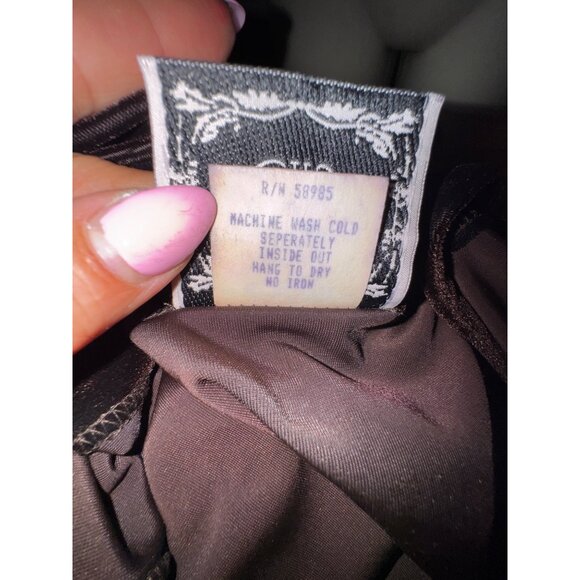 Brown Velvet Long Sleeve Cardigan Jacket Large Classic Goth Luxe Y2K Minimalist - Picture 7 of 7